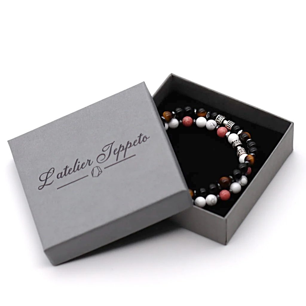 Stack Bracelets Harmonie - Obsidienne & Howlite