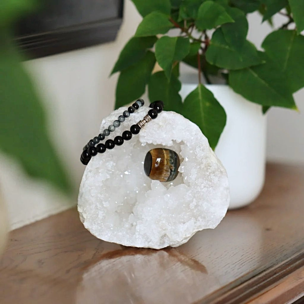 Géode en quartz blanc