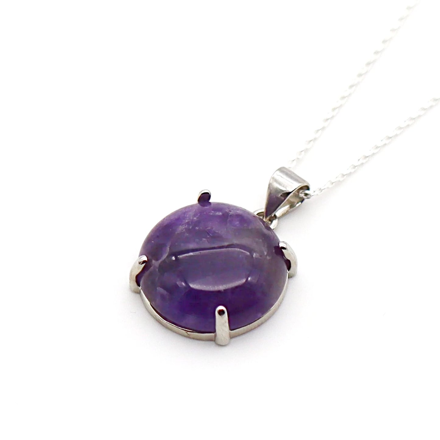 Pendentif améthyste et argent 925 – pierre naturelle violette, collier élégant femme