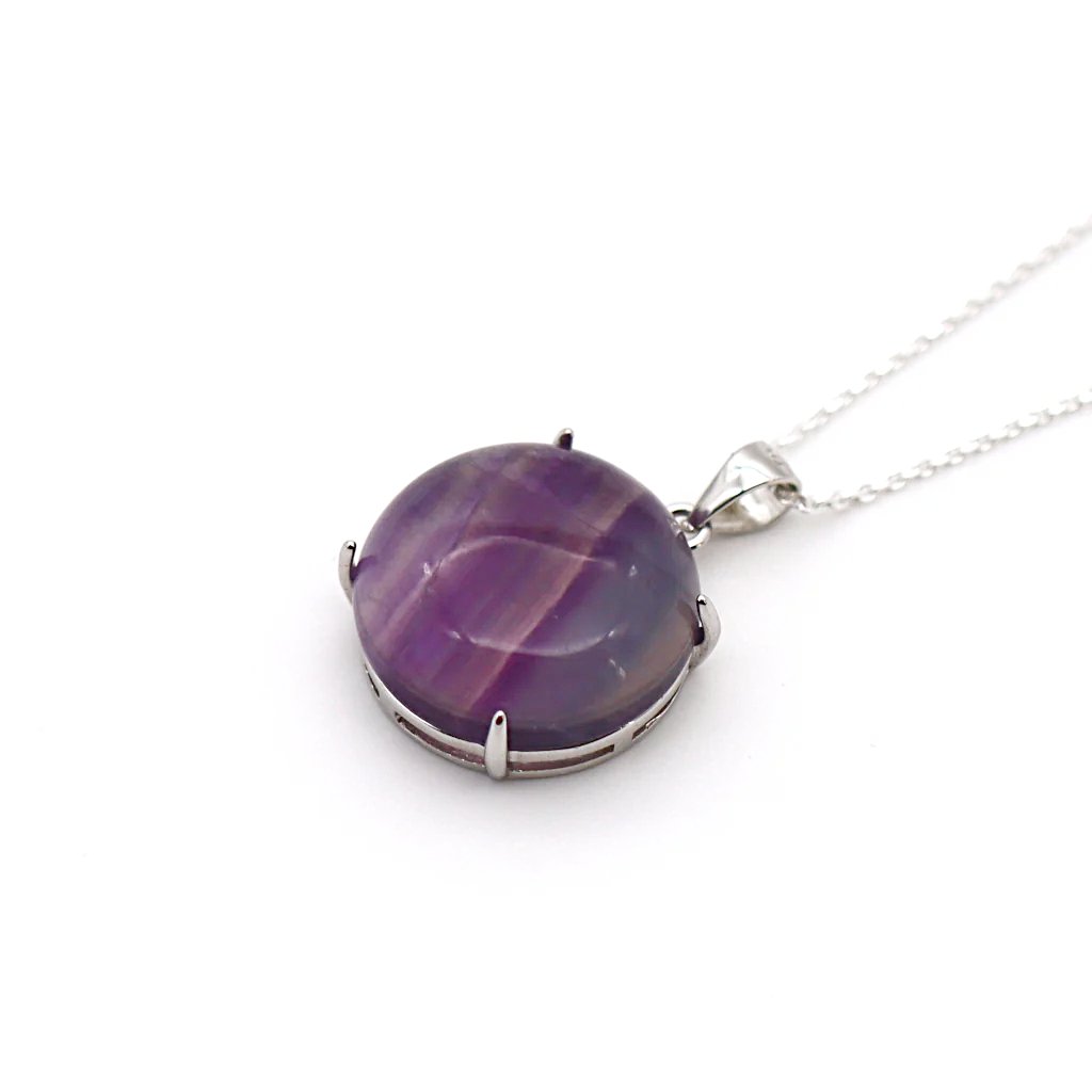 Pendentif en fluorite pierre naturelle et argent 925