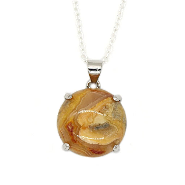 Pendentif agate crazy lace & argent 925