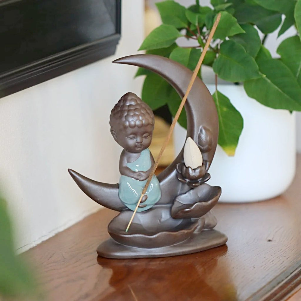 Porte encens cascade en forme de mini bouddha