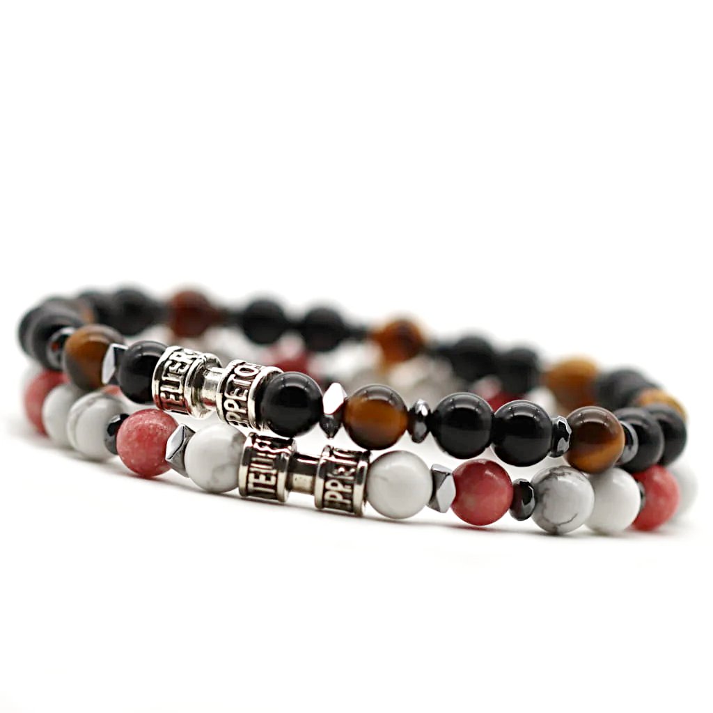 Stack Bracelets Harmonie - Obsidienne & Howlite