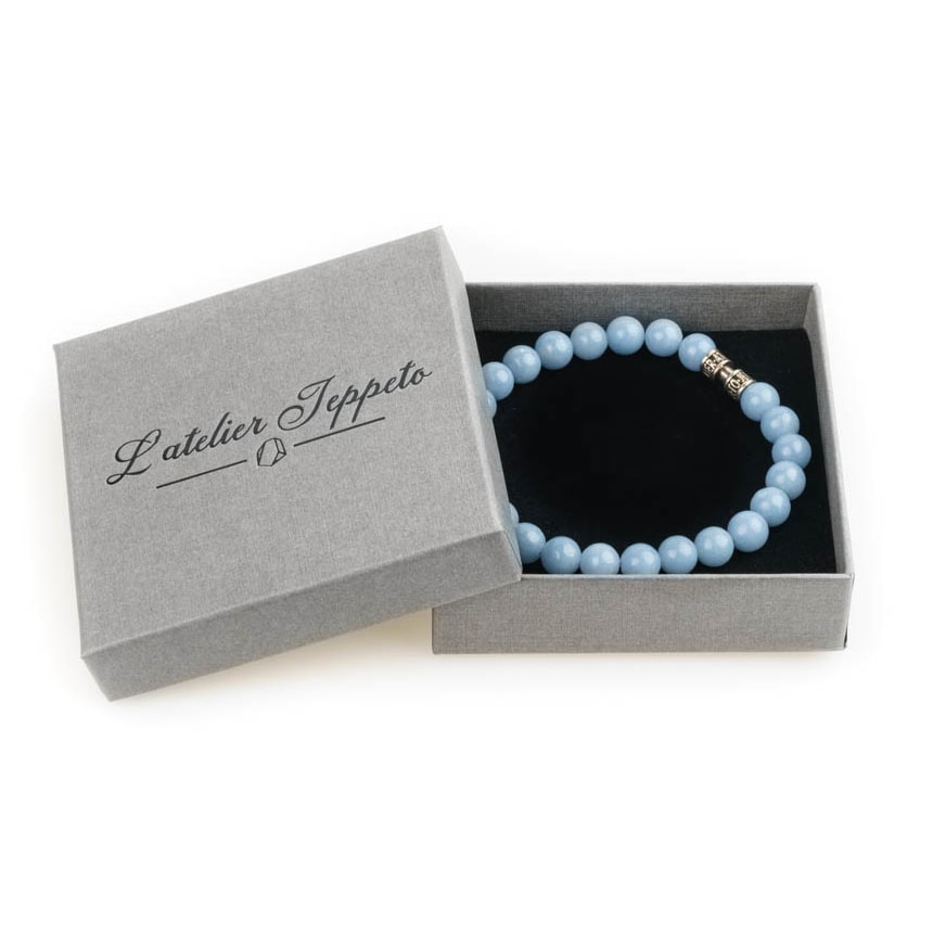 Bracelet angélite bleue 8mm lithothérapie