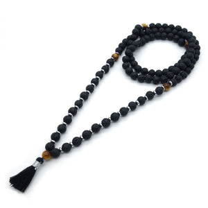 Collier mala authentique en pierre de lave