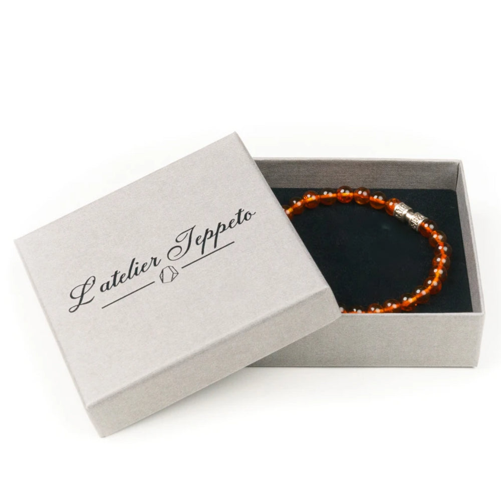 Bracelet ambre élastique 6mm fait main