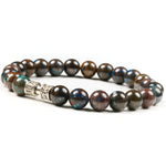 Bracelet chrysocolle pierre 8mm luxe argent