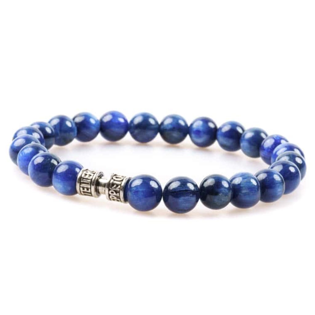 Bracelet cyanite bleue pierre 8mm luxe