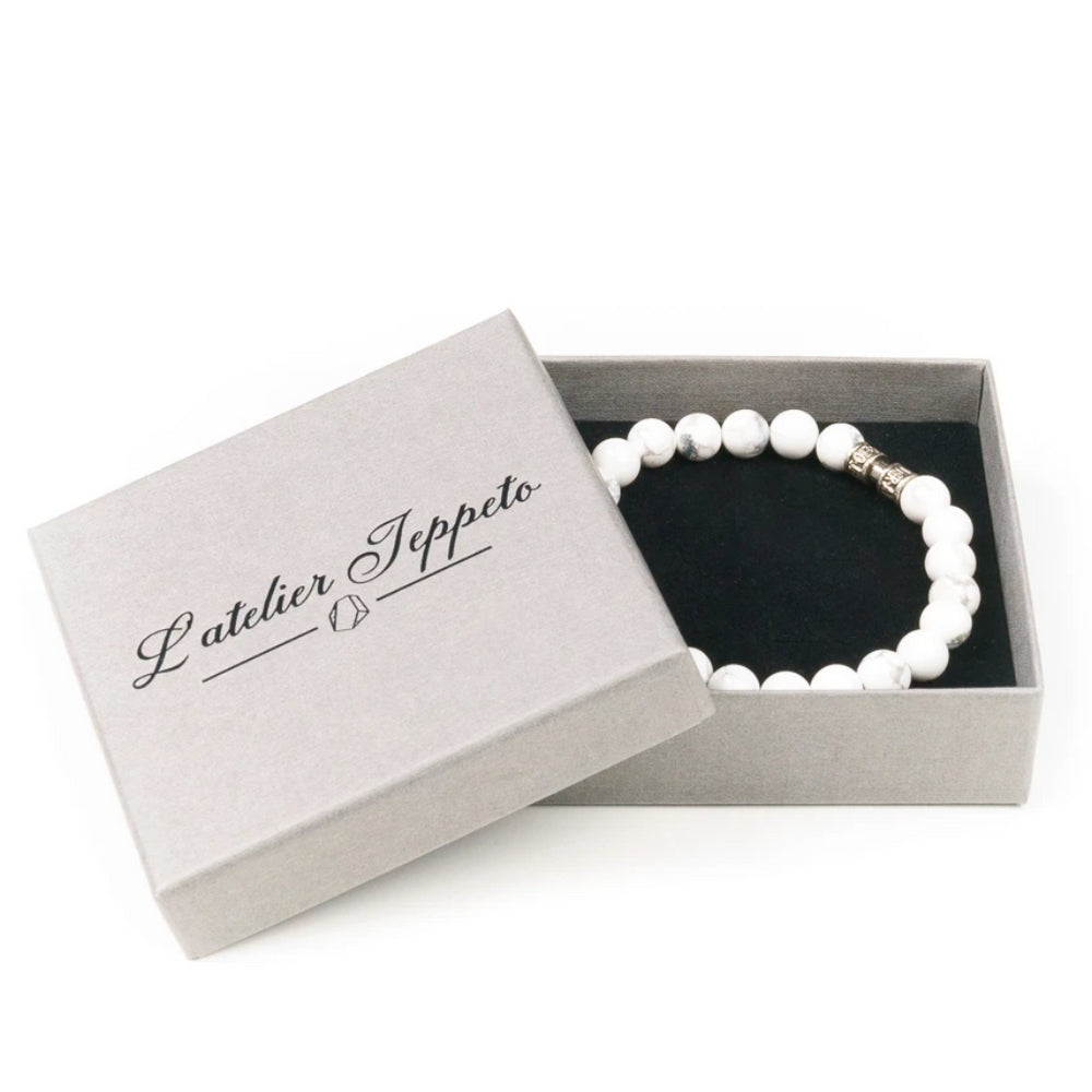Bracelet howlite blanche 8mm lithothérapie