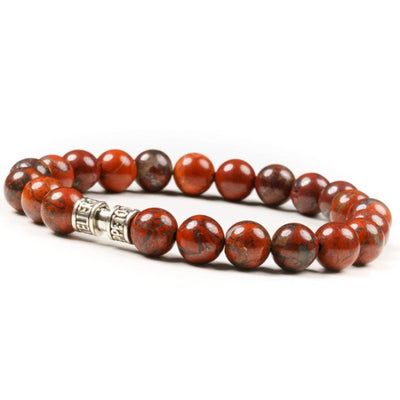 Bracelet jaspe bréchique 8mm - LE TENACE
