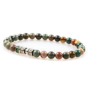 Bracelet jaspe impérial pierre 6mm argent