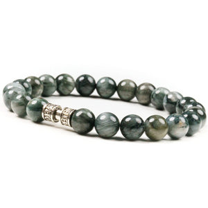 Bracelet œil d'aigle pierre 8mm luxe argent
