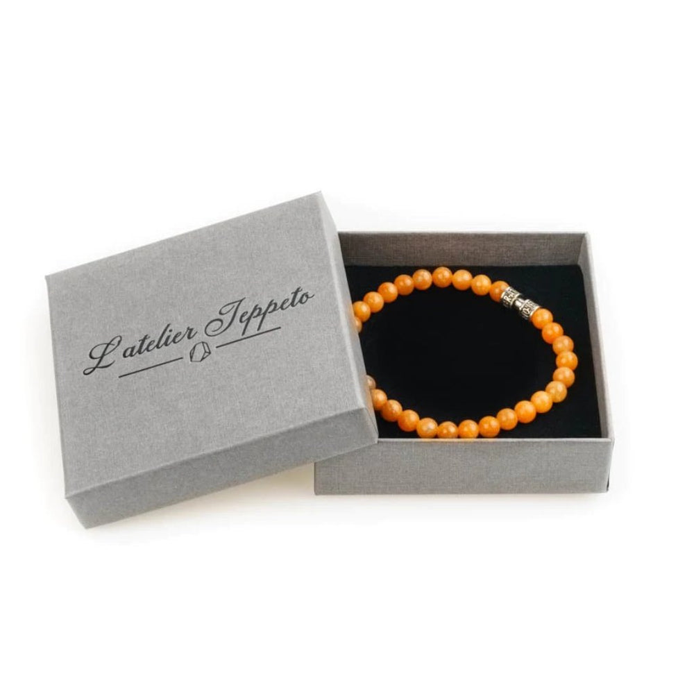 Bracelet pierre naturelle calcite orange qualité supérieure