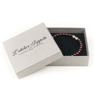 Bracelet pierre naturelle grenat 6mm fait main