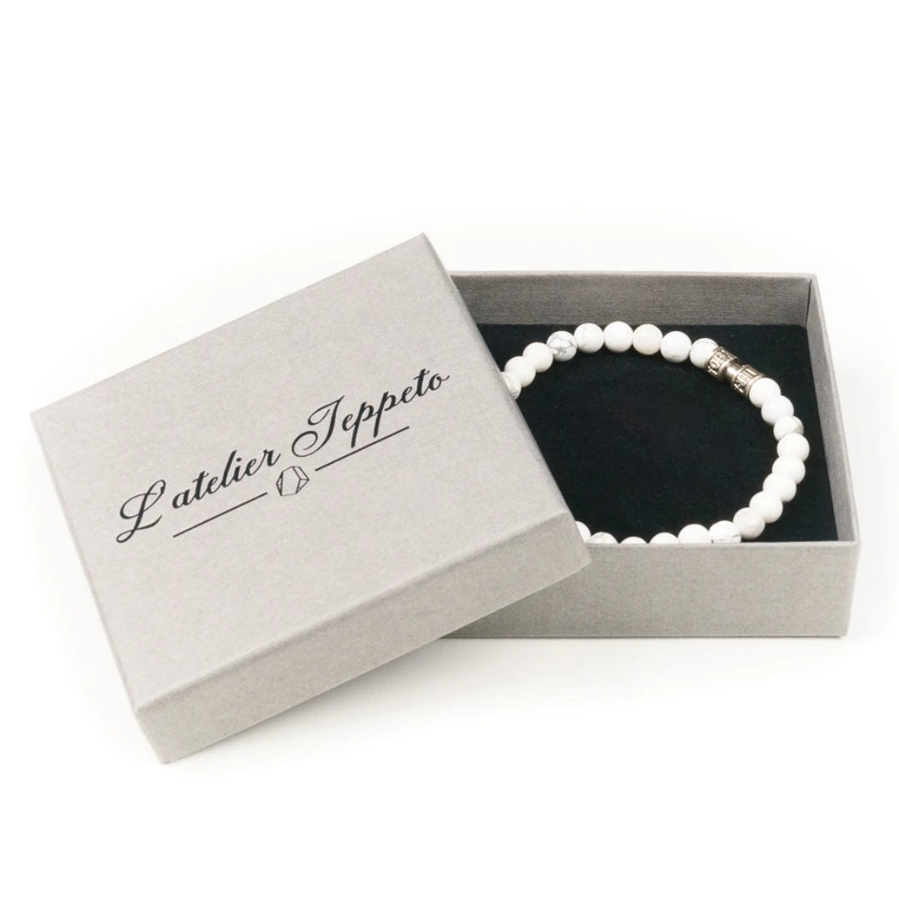 Bracelet pierre naturelle howlite 6mm fait main