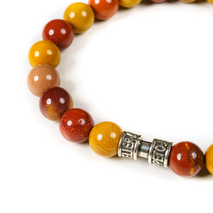Bracelet pierre naturelle jaspe moka 8mm or