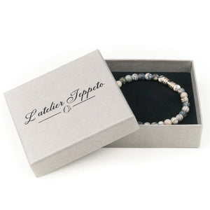 Bracelet pierre naturelle jaspe picasso 6mm fait main
