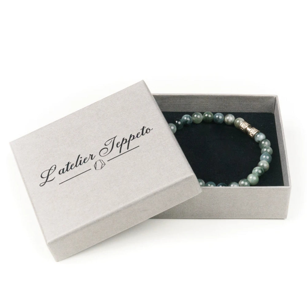Bracelet pierre naturelle œil d'aigle 6mm fait main
