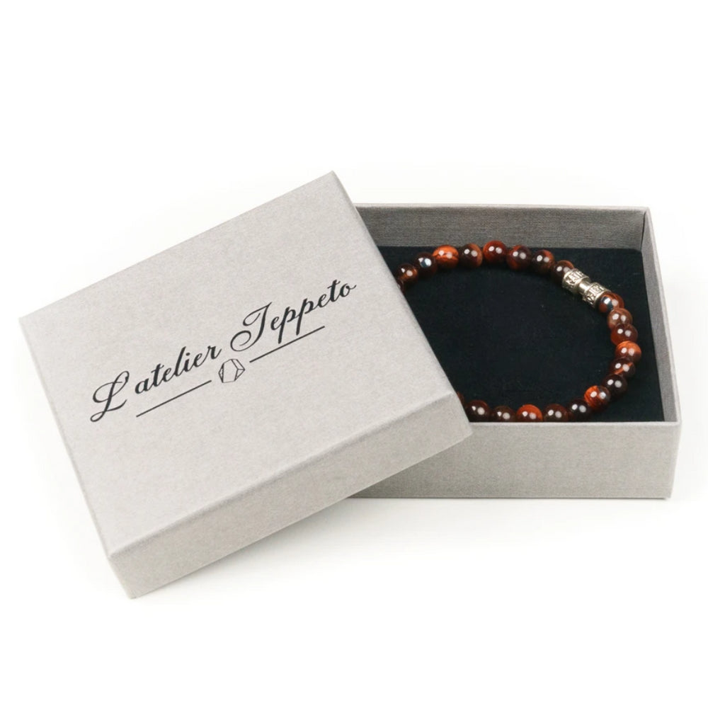 Bracelet pierre naturelle œil de taureau 6mm fait main
